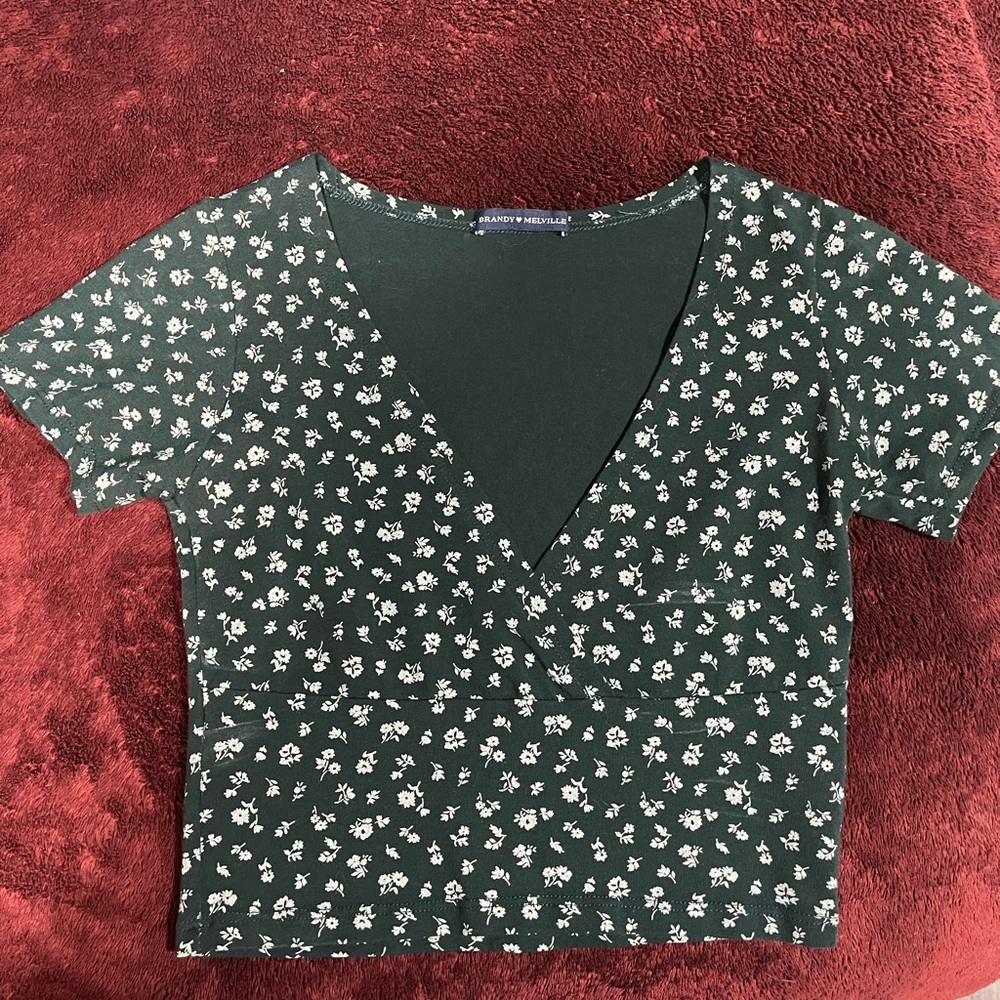 green floral brandy melville top